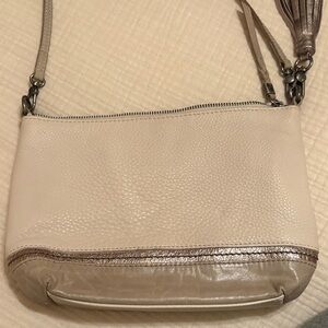Sak Elegant Cream Leather Shoulder Bag
